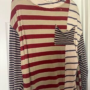 Striped Asymmetrical Free People Shirt